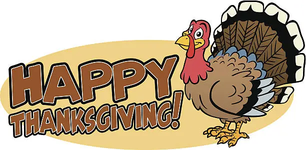 Vector illustration of Happy Thanksgiving Turkey