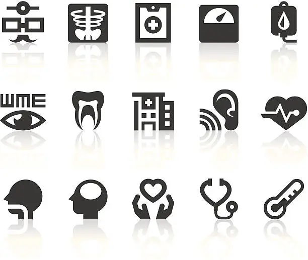 Vector illustration of Health Check Icons | Simple Black Series