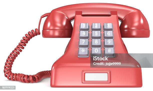 Foto de Red Telefone e mais fotos de stock de Cabo - Cabo, Equipamento de telecomunicações, Espaço Vazio