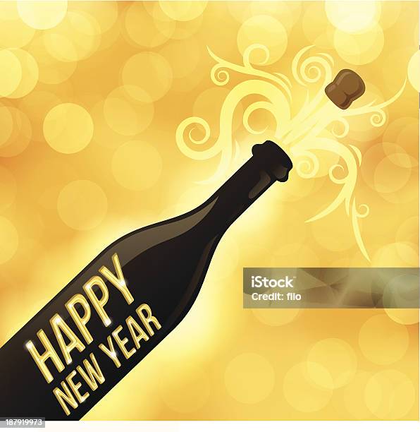 Joyeux Nouvel Année Vecteurs libres de droits et plus d'images vectorielles de Champagne - Champagne, Exploser, 2014