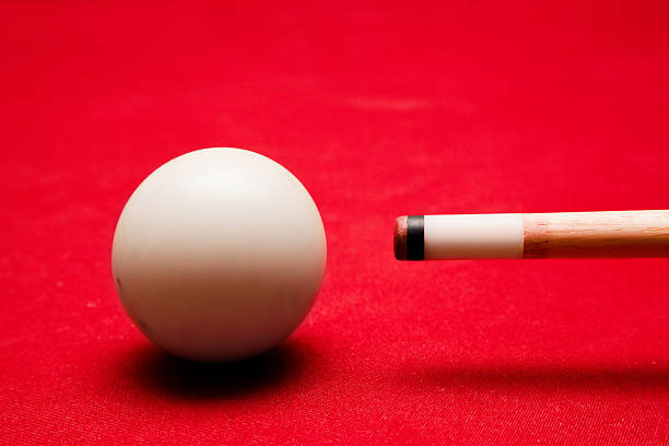 istock Billards pool game. Aiming at cue ball 187921641