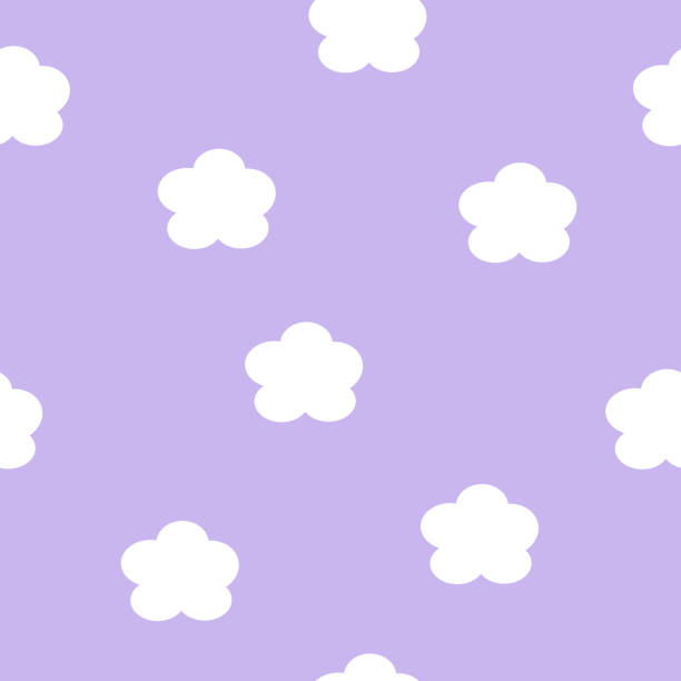 White clouds texture. Seamless pattern. vector art illustration