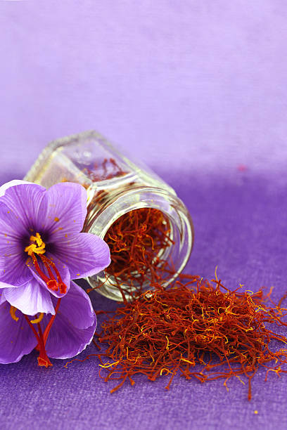 istock Dried saffron spice and flower 187922061