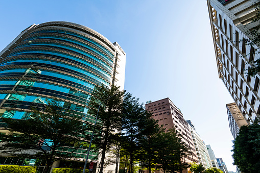 Taipei, Taiwan- November 23, 2023: Building view of Neihu Technology Park in Taipei, Taiwan. It's the first metropolitan technology park in Taiwan.