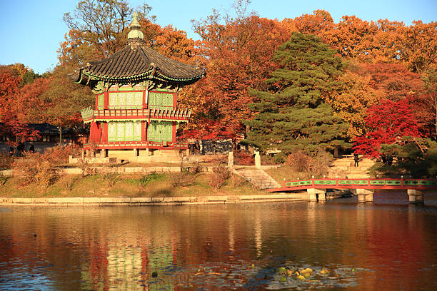 istock Hyangwonjeong pavilion in autumn 187923733
