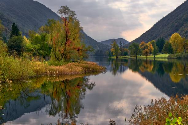 istock Autumn view of Lake Ghirla 1879242914