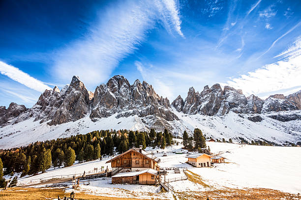 istock Dolomites, Odle Mountains in Winter with Snow 187924309