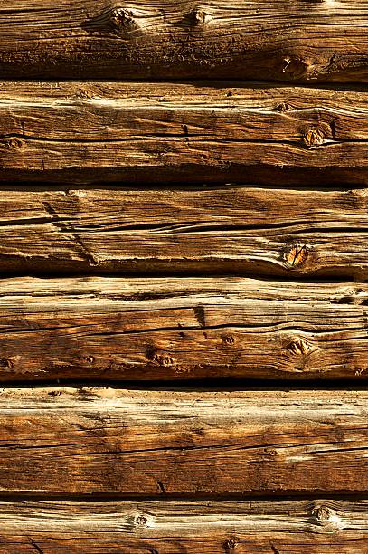 삼각대를 로그 캐빈 - log log cabin wood knotted wood 뉴스 사진 이미지