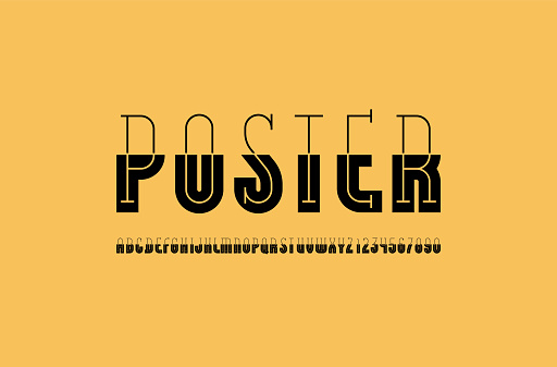 Design Letters Simpl Design Font Simple Alphabet Letters And Numbers Vector Illustration ...