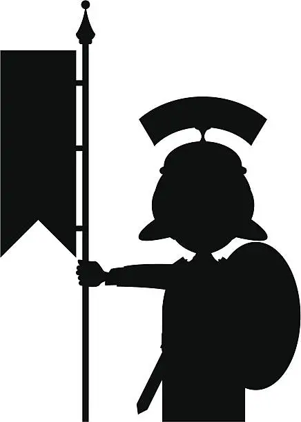 Vector illustration of Roman Soldier in Silhouette