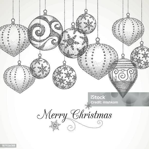 Main Dessinée Décorations De Noël Vecteurs libres de droits et plus d'images vectorielles de Boule de Noël - Boule de Noël, Intrication, Vectoriel