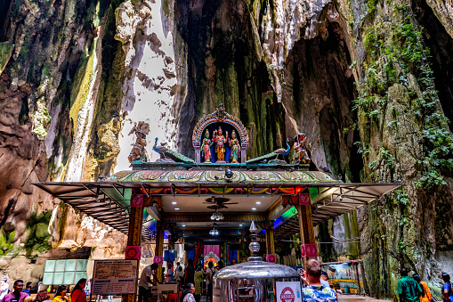 details of the Hindi temple in the Batu Caves of Kuala Lumpur, Malaysia