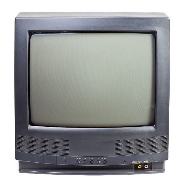 istock Black vintage television set on white background 187927674