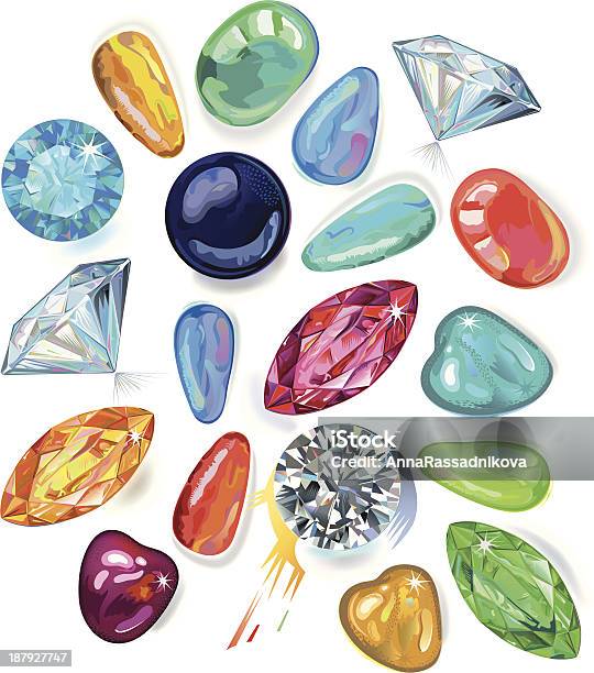 Array Of Precious Stones Vector Illustration Eps8 Stock Illustration - Download Image Now