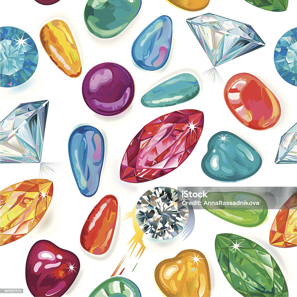 Seamless texture di gemme colorate - arte vettoriale royalty-free di Abbondanza