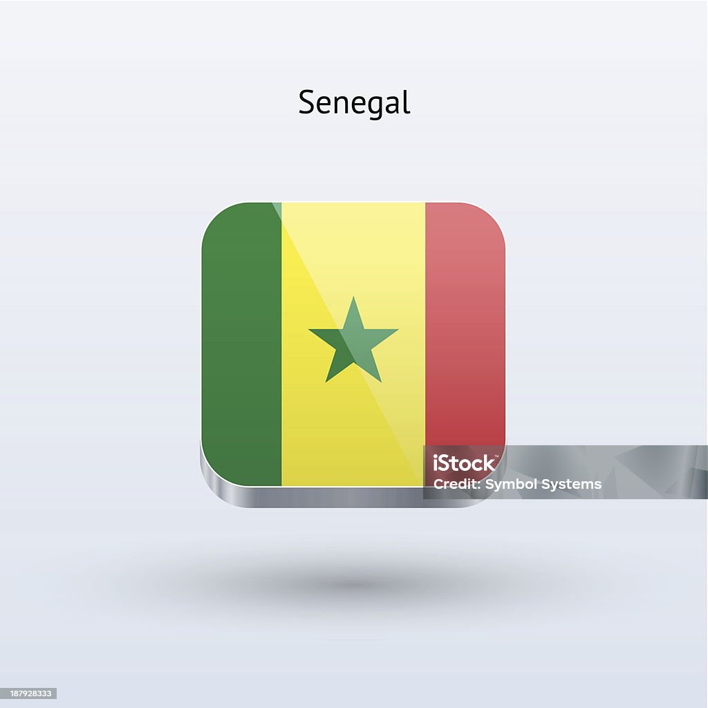 Icône de drapeau du Sénégal - clipart vectoriel de Courbe libre de droits