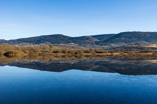 Etang des Lésines and Marais de Vaux on the Hauteville Plateau in winter