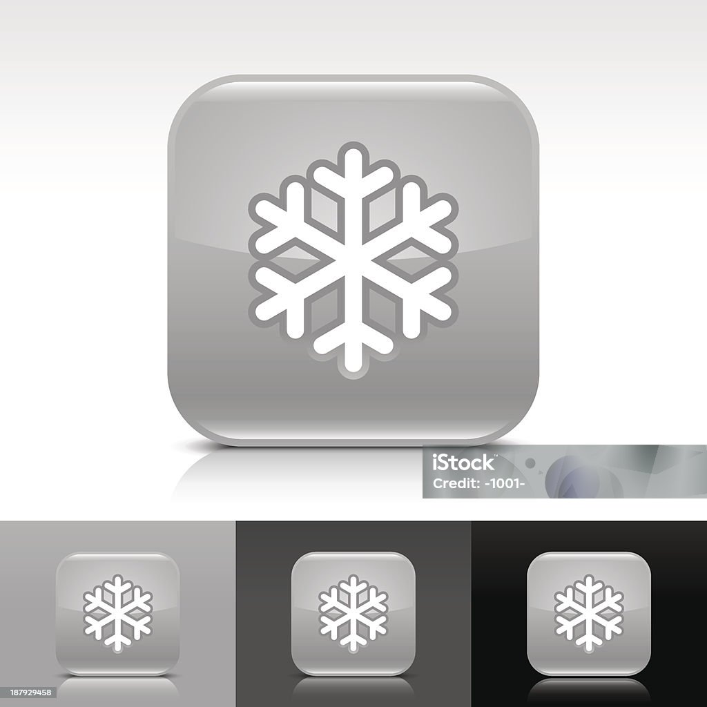 회색 아이콘크기 눈송이 팻말 광택지 스쿱에 스퀘어 웹 버튼을 - 로열티 프리 검은색 벡터 아트