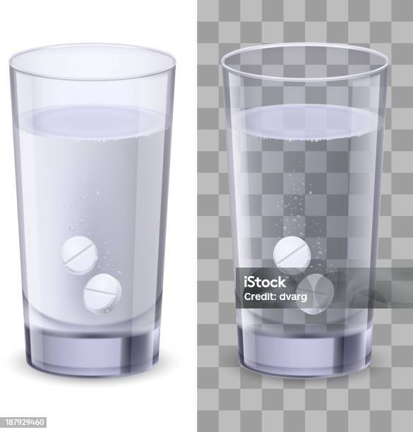 Bicchiere Dacqua E Pillole - Immagini vettoriali stock e altre immagini di Acqua - Acqua, Bicchiere, Pillola