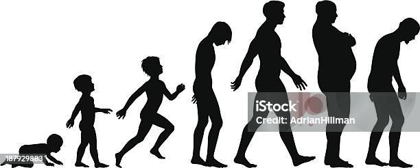 Ages Of Man Stock Illustration - Download Image Now - In Silhouette, Men, Aging Process