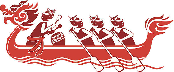 ドラゴンボート - dragon boat racing nautical vessel dragon red点のイラスト素材／クリップアート素材／マンガ素材／アイコン素材