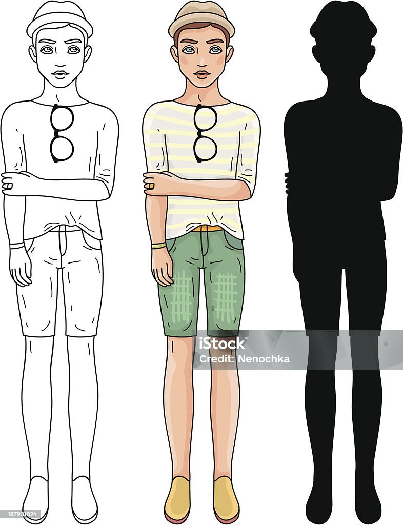 Mode hipster homme - clipart vectoriel de A la mode libre de droits