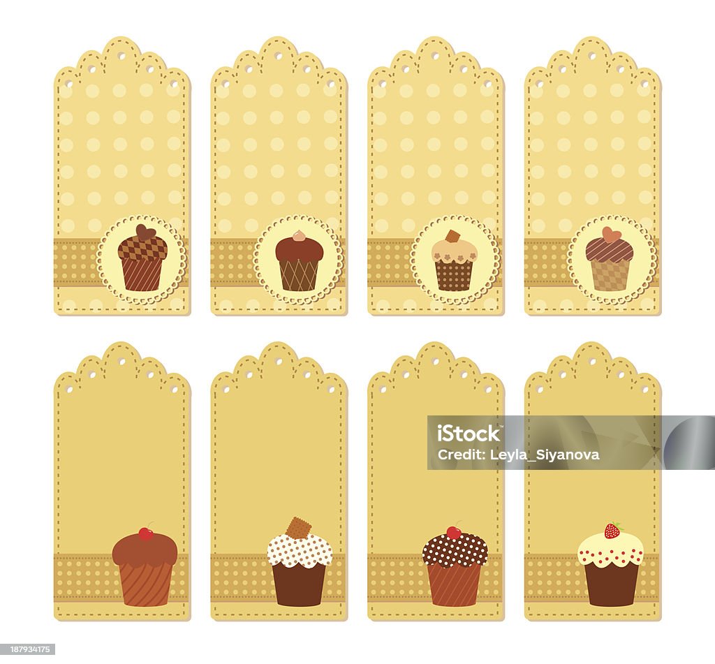 muffin tagi kolekcji - Grafika wektorowa royalty-free (Brązowy)
