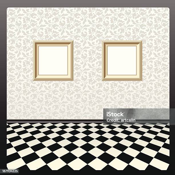 Empty Frames Room Interior Stock Illustration - Download Image Now - Abstract, Art Museum, Backgrounds