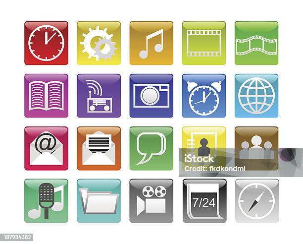 Botões Com Ícones - Arte vetorial de stock e mais imagens de A usar um telefone - A usar um telefone, Agenda Eletrónica, Alfabeto