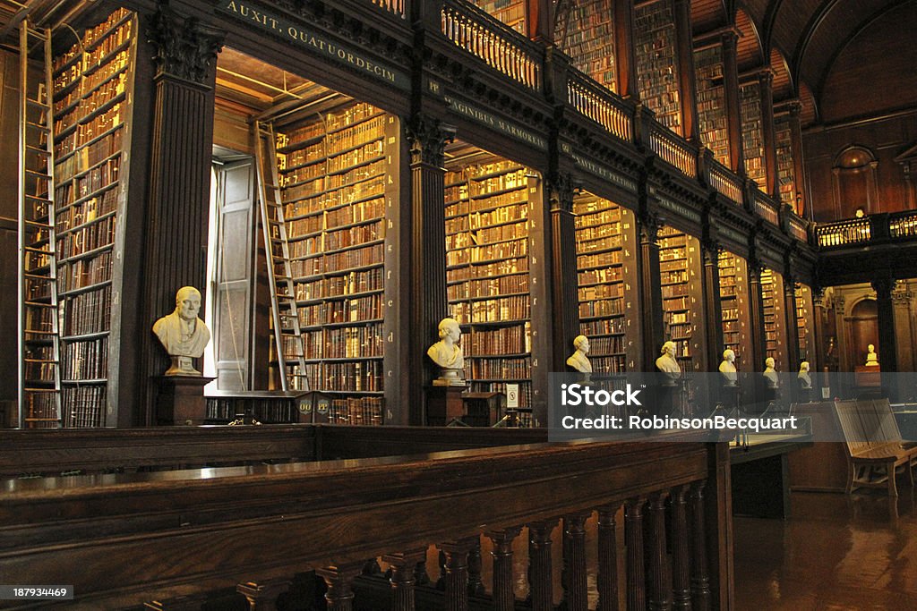 Library at Trinity College in Dublin Main chamber of the Old Library, the Long Room. Trinity College in Dublin, Ireland. Trinity College - Dublin Stock Photo Library at Trinity College in Dublin Main chamber of the Old Library, the Long Room. Trinity College in Dublin, Ireland. Trinity College - Dublin Stock Photo