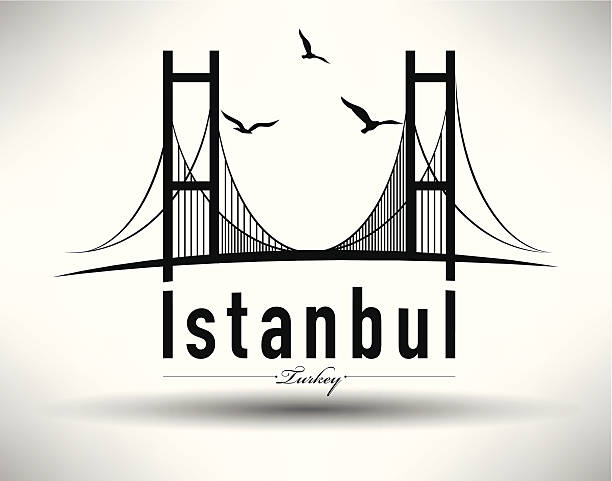 Modern Istanbul Typography Design EPS10, easily editable. bosphorus stock illustrations