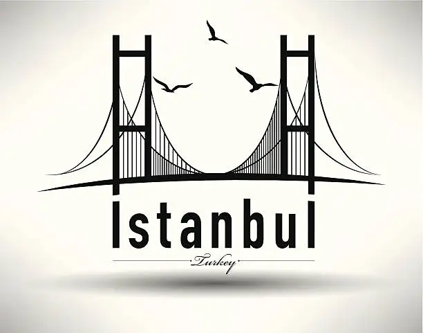 Vector illustration of Modern Istanbul Typography Design