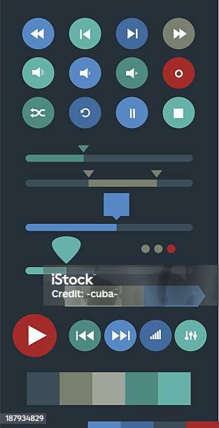 Flat Style Ui Elements Stock Illustration - Download Image Now - Application Form, Arrow Symbol, Bubble