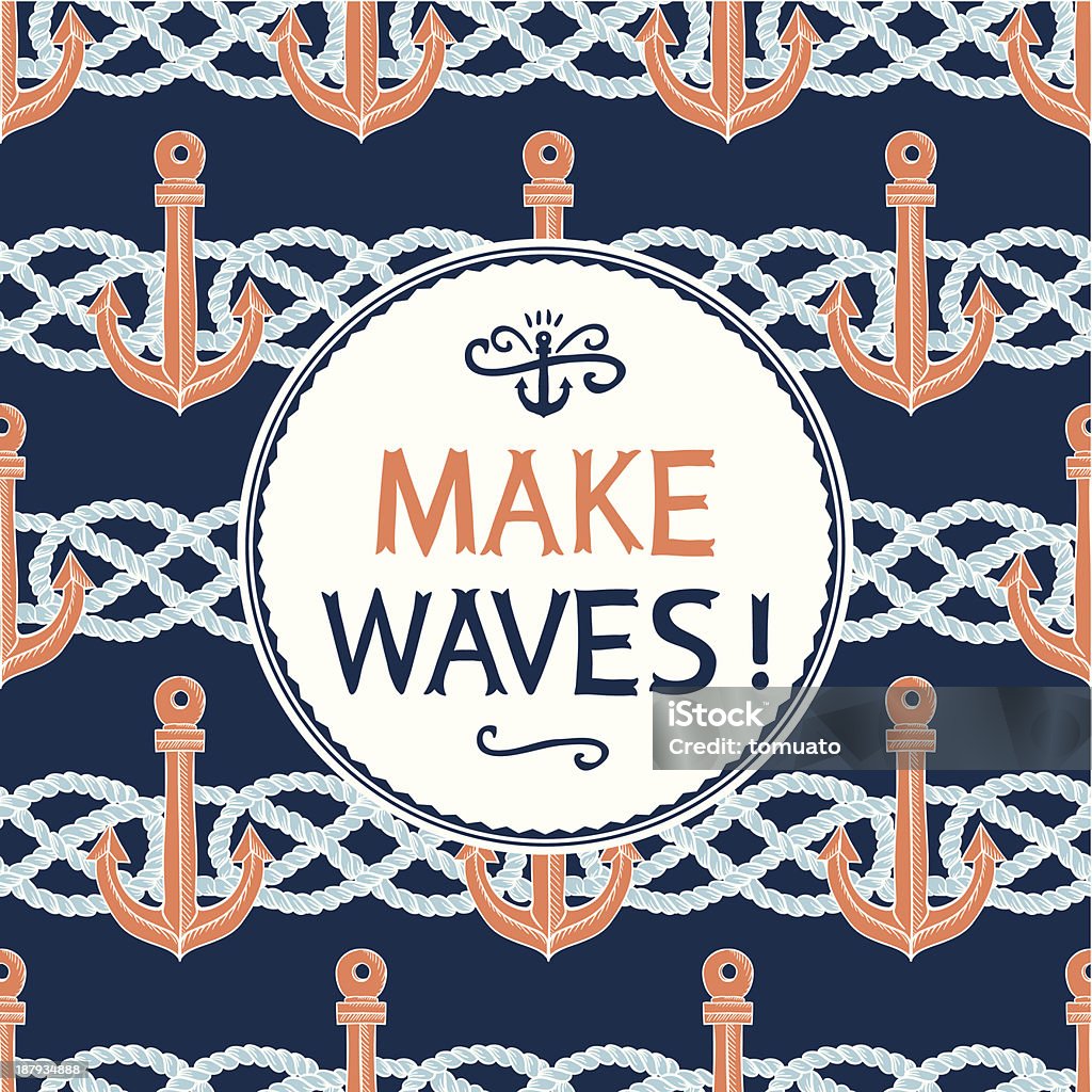 Retro anchors symbol on hipster background Retro anchors symbol on hipster background made of anchors and rope knots. Label retro design on hipster style with typography quotes Abstract stock vector