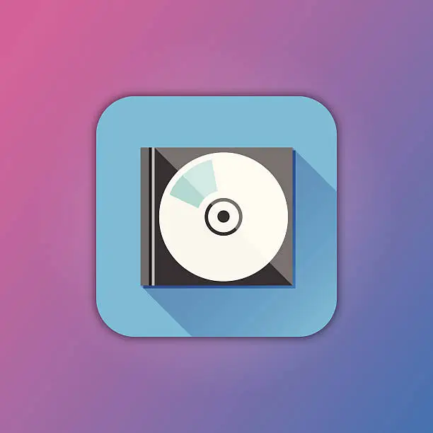 Vector illustration of Vector Compact Disk in Case