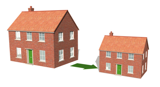 CAD render of downsizing in the housing market