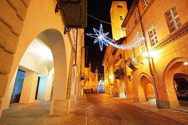 istock Town center at evening. Alba, Italy. 187938899