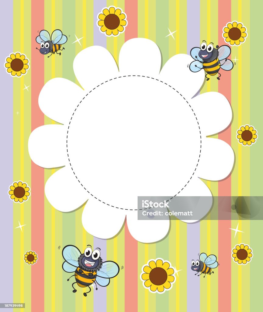 flowery conçu vide modèle d'abeilles - clipart vectoriel de Abeille libre de droits