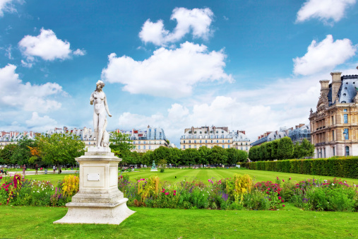 Townscape of Paris, France under the cloudy sky