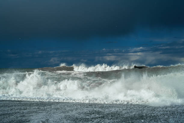 istock Beautiful sea waves in a stormy day 1879401571