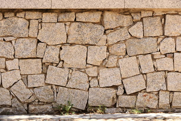 istock a yellow beige natural stone wall of different sized stones, traditional crafts 1879422749