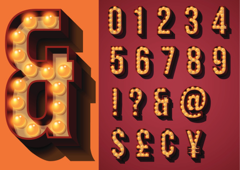 Set of Numbers and Glyphs