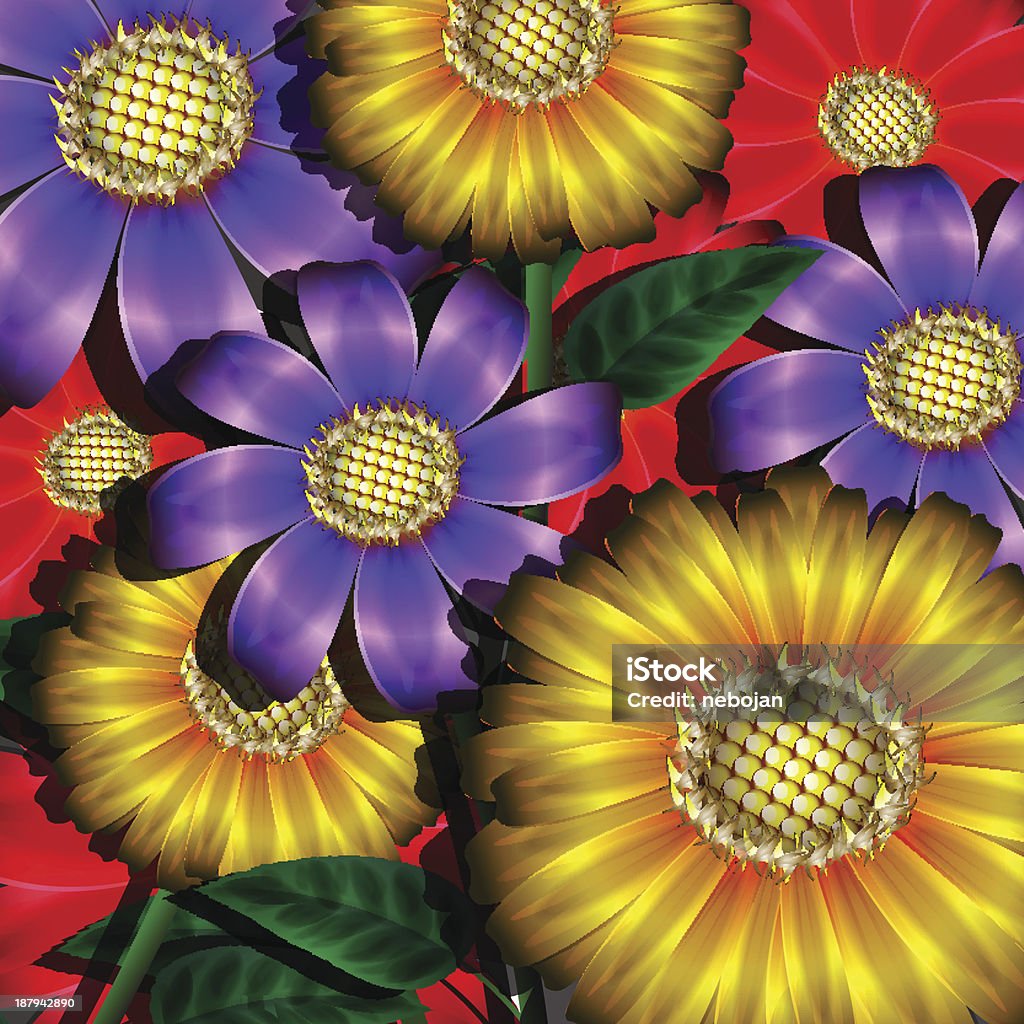 Cor de flores - Vetor de Amarelo royalty-free