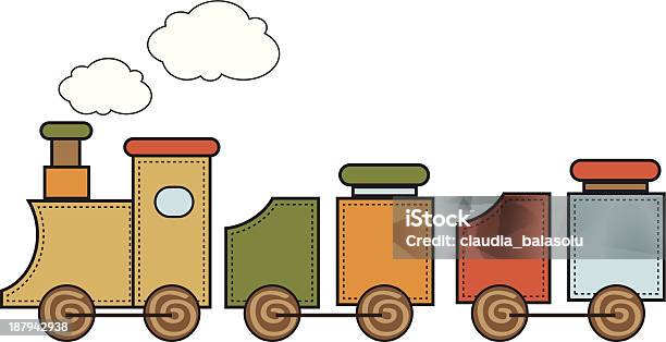 Train Jouet En Bois Vecteurs libres de droits et plus d'images vectorielles de Bloc - Bloc, Cartoon, Couleur