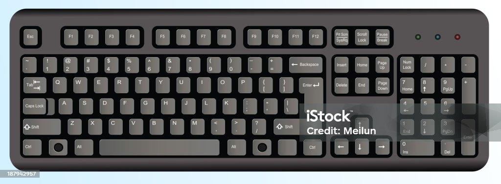 Schwarze computer-Tastatur - Lizenzfrei Arbeiten Vektorgrafik