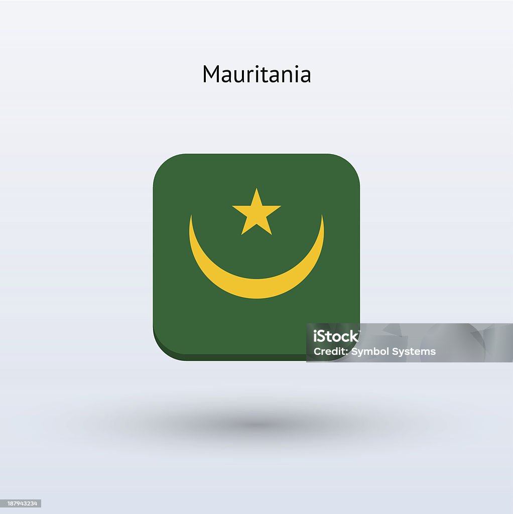 Icono bandera de Mauritania - arte vectorial de Bandera libre de derechos