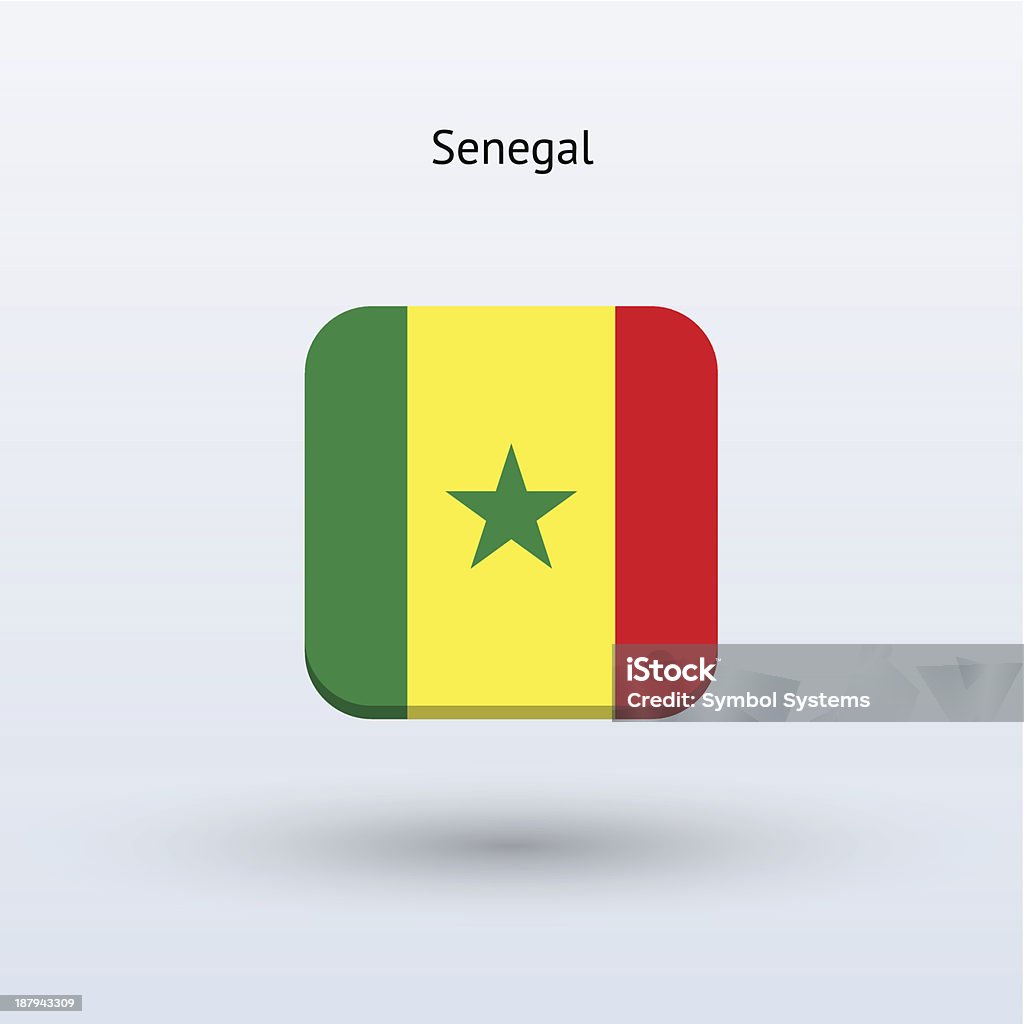 Ícone de bandeira do Senegal - Royalty-free Bandeira arte vetorial