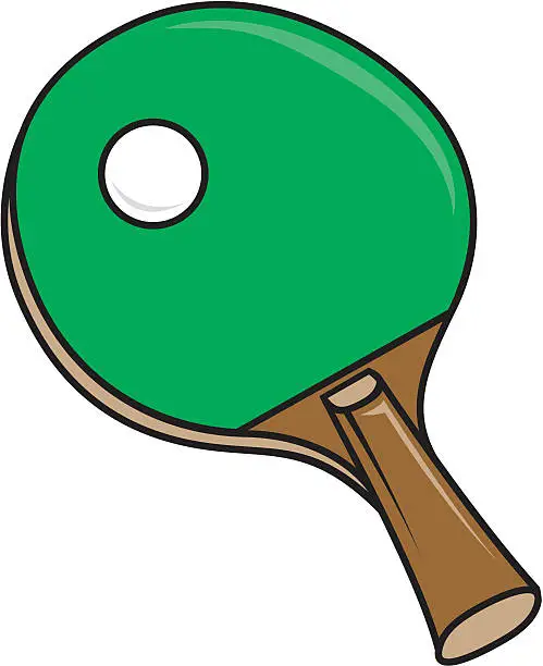 Vector illustration of Ping Pong Raquet and Ball