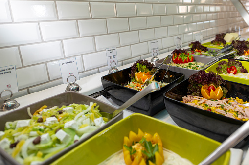 Catering buffet food in luxury restaurant.