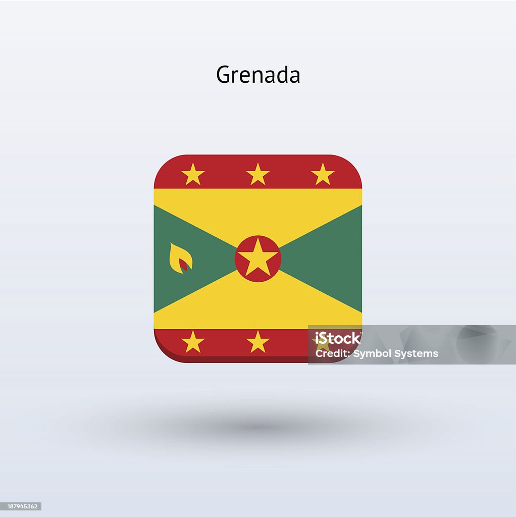 Grenada Flag Icon The illustration was completed March 12, 2013 and created in Adobe Illustrator CS6. Clip Art stock vector